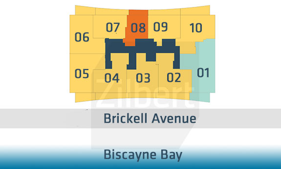 Floor map of 1010 Brickell