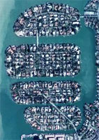 Aerial photo of Sunset Islands in Miami Beach