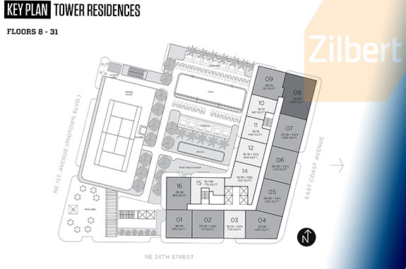 Floor map of Hyde Midtown Miami
